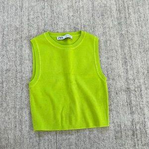 Zara neon green tank top